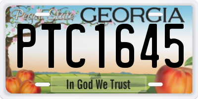 GA license plate PTC1645