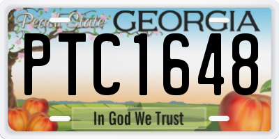 GA license plate PTC1648