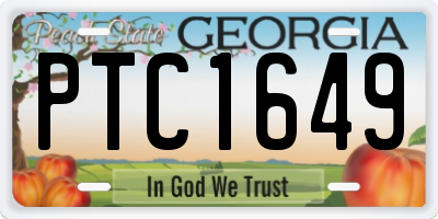 GA license plate PTC1649