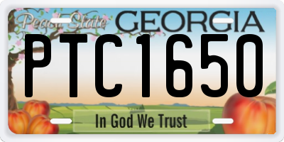 GA license plate PTC1650