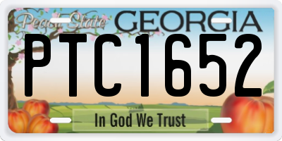 GA license plate PTC1652