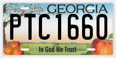 GA license plate PTC1660