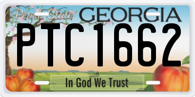 GA license plate PTC1662