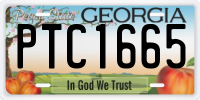 GA license plate PTC1665