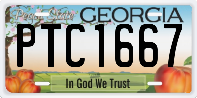 GA license plate PTC1667