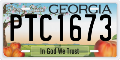 GA license plate PTC1673