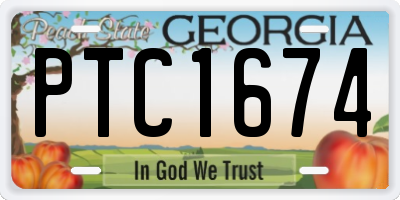 GA license plate PTC1674