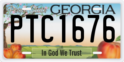 GA license plate PTC1676