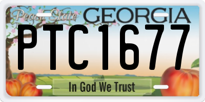GA license plate PTC1677