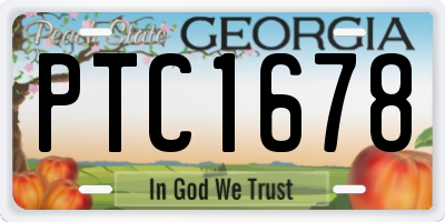 GA license plate PTC1678