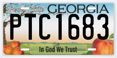GA license plate PTC1683