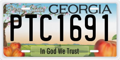 GA license plate PTC1691