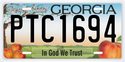 GA license plate PTC1694