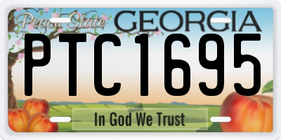 GA license plate PTC1695