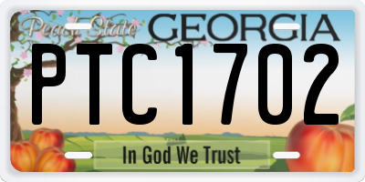 GA license plate PTC1702