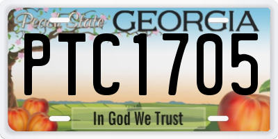 GA license plate PTC1705