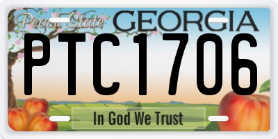 GA license plate PTC1706