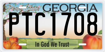 GA license plate PTC1708
