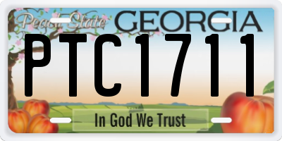 GA license plate PTC1711