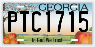 GA license plate PTC1715