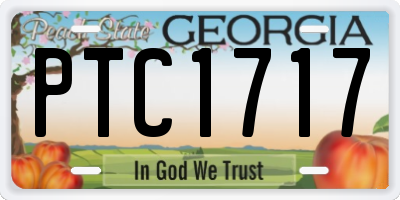 GA license plate PTC1717