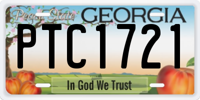 GA license plate PTC1721