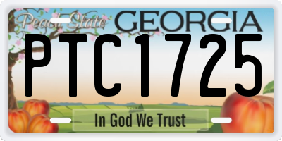 GA license plate PTC1725
