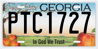 GA license plate PTC1727
