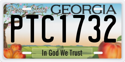 GA license plate PTC1732