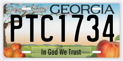 GA license plate PTC1734