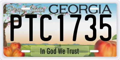 GA license plate PTC1735