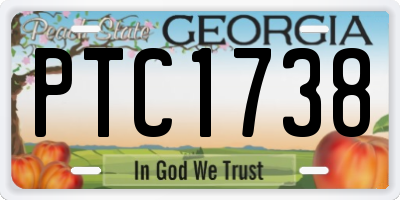 GA license plate PTC1738