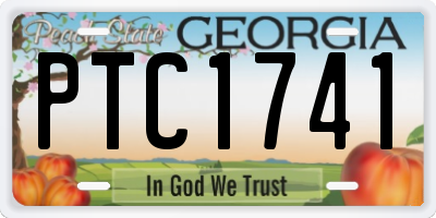 GA license plate PTC1741
