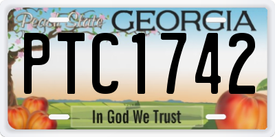 GA license plate PTC1742