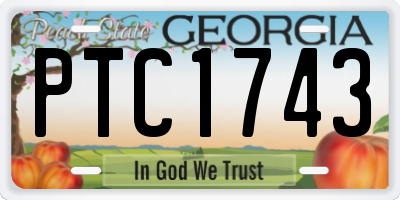 GA license plate PTC1743