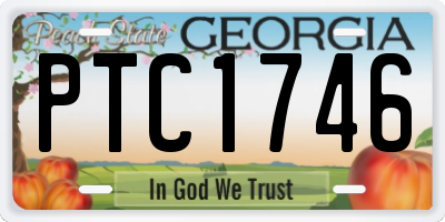 GA license plate PTC1746