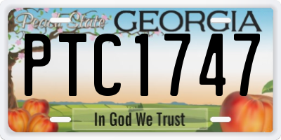 GA license plate PTC1747