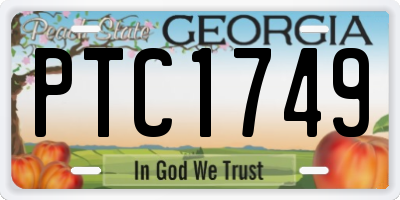 GA license plate PTC1749