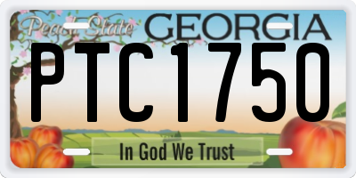 GA license plate PTC1750