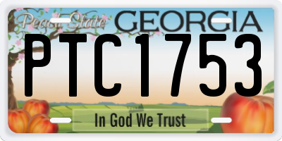 GA license plate PTC1753