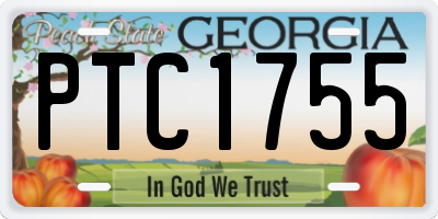 GA license plate PTC1755