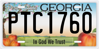 GA license plate PTC1760