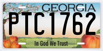 GA license plate PTC1762