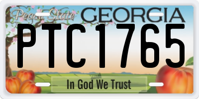 GA license plate PTC1765