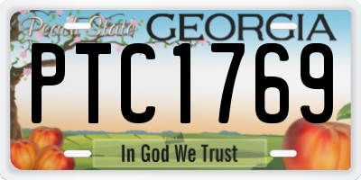 GA license plate PTC1769