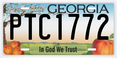 GA license plate PTC1772