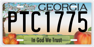 GA license plate PTC1775