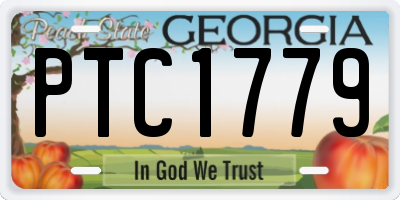 GA license plate PTC1779