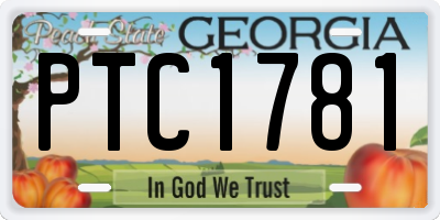 GA license plate PTC1781