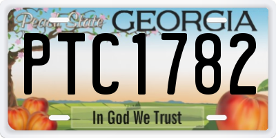 GA license plate PTC1782